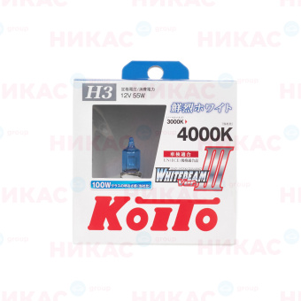 Галоген.лампа KOITO Whitebeam H3 4000K 12V 55W (компл.)